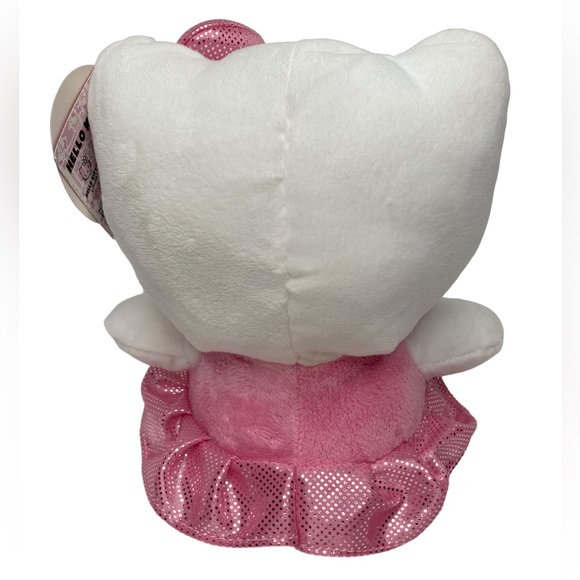 SANRIO Hello Kitty Licensed 8” Plush Coin Piggy Bank With Pink Dress & Pink Bow - Picture 3 of 12